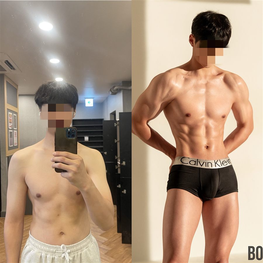 벌크업 및 바디프로필 12개월 비포애프터