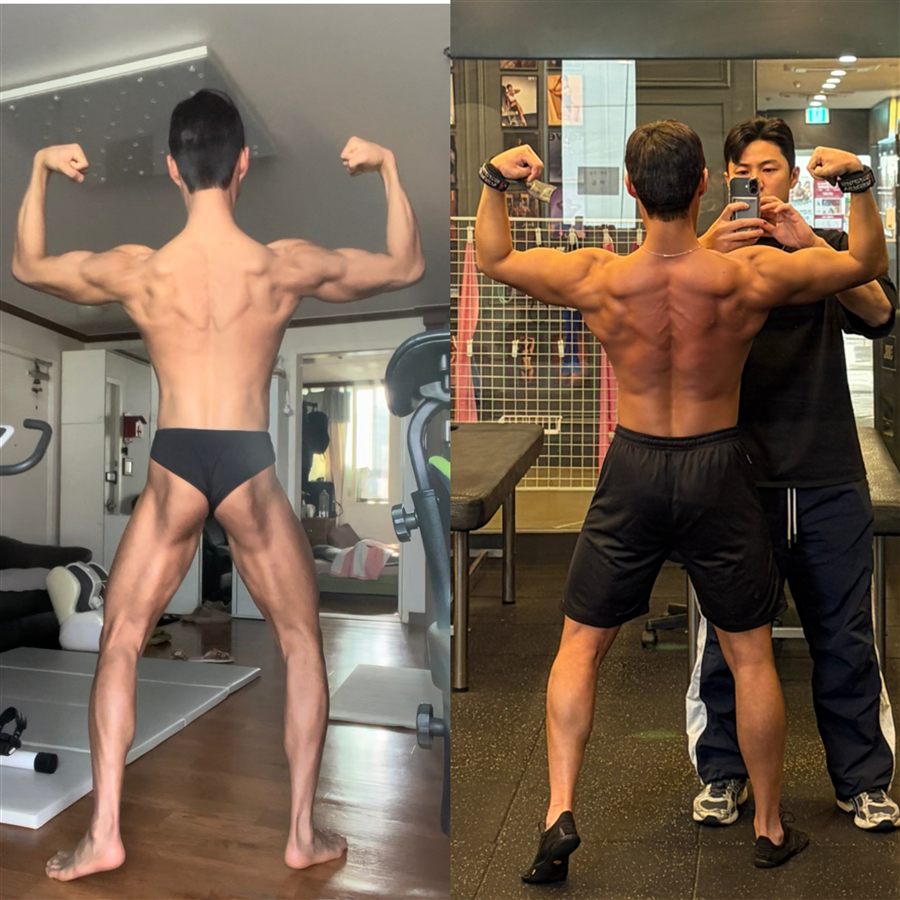 자연 보디빌딩 대회 준비 비포애프터