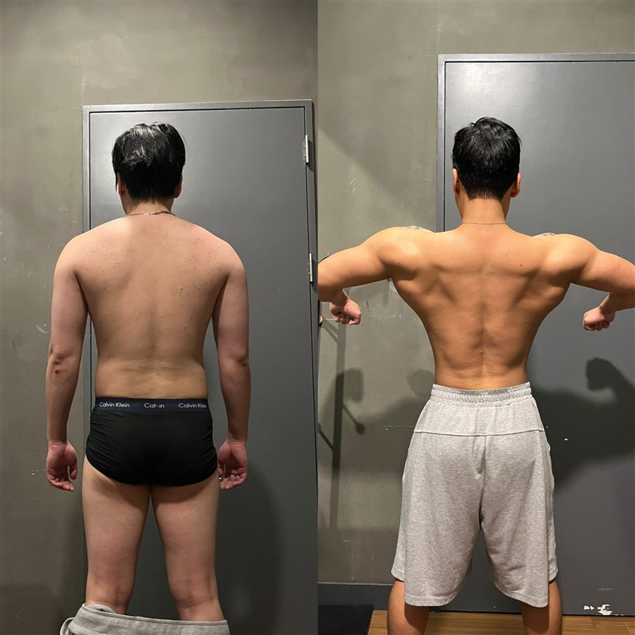 체지방감량 뒷모습 변화 비교